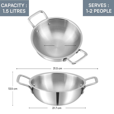 KRAFT FTTK20  EXTRA DEEP KADAI W/ SS.LID 20 CM (1.5 L)