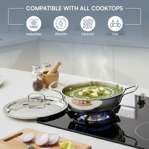 KRAFT FTTK28  EXTRA DEEP KADAI W/ SS.LID 28 CM (4.5 L)