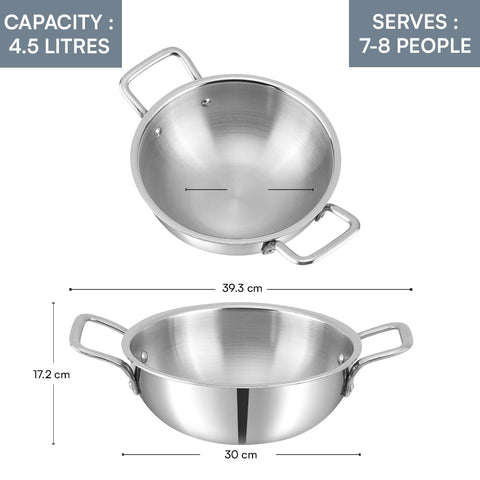 KRAFT FTTK28  EXTRA DEEP KADAI W/ SS.LID 28 CM (4.5 L)