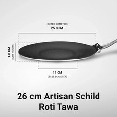 Stahl Schild Roti Tawa 26cm – Triply Stainless Steel Flat Pan