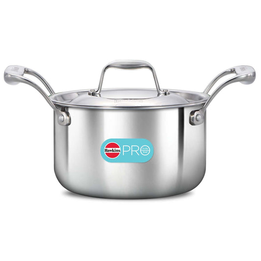 Hawkins Pro SS Tri-Ply Stewpot 2L with SS Lid – Stainless Steel Cookware