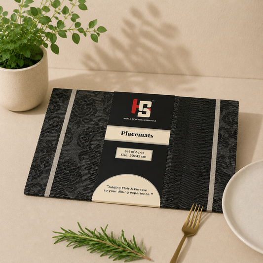 HS Place Mat Set of 6 (30x45 cm) – Stylish & Durable Dining Table Mats (HS-TPM02201)