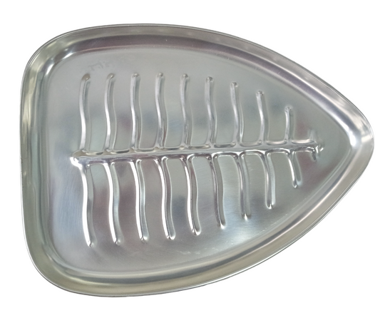Silver Plated S.S Banana Leaf Shape Dinner/Snack/Mess Tray