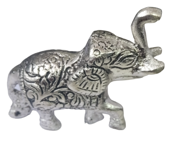 Baby Elephant design made by aluminum with Silver Polish Metal Statue Showpiece Decorative Figurine Home Interior Decor Item - Antique Gift Items, Metal Animal Baby Elephant in Antique finish