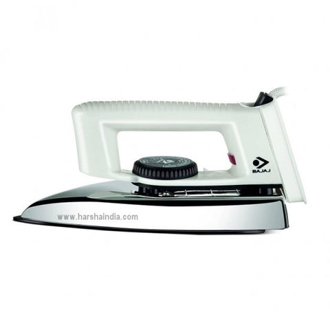 Bajaj Popular Light Weight 1000W Dry Iron | Advance Soleplate and Anti-Bacterial German Coating Technology | 360 Degree Swivel Cord | Cool Touch Handle | 2-Yrs Warranty 【White】