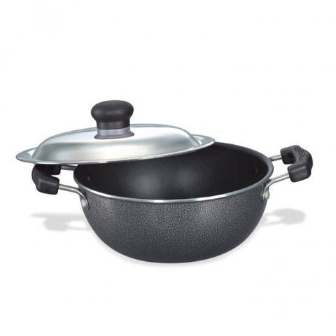 Prestige Omega Select Plus Flat Base Kadai 200 mm With Stainless Steel Lid 30730