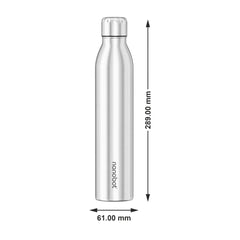 Nanobot Silver AKUA 700ML Plain SS Single Layer Water Bottle 700ML Plain Bottle (Pack of 1, Silver, Steel)