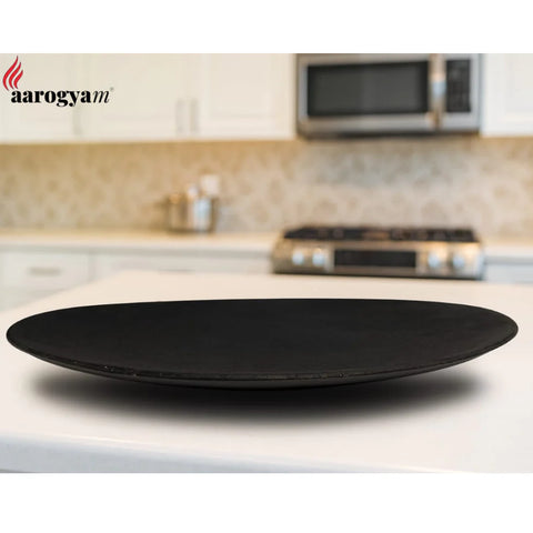 Aarogyam 12" Pre-seasoned Cast Iron Edge Free Roti Tawa, Naturally Nonstick