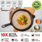 Aarogyam 10" Pre-seasoned Cast Iron Long Handle Tawa, Naturally Nonstick, Induction Friendly