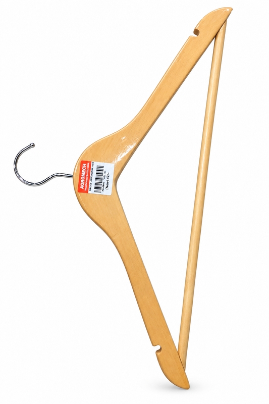PTC 1 Pc Wooden Hanger - Premium Clothes & Coat Hanger Single