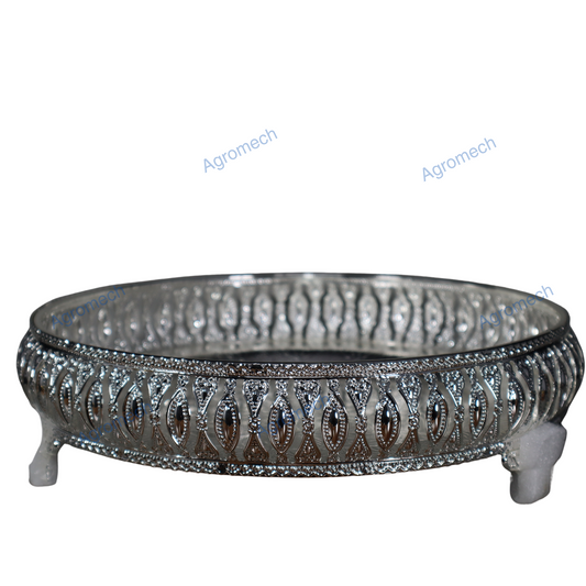 Silver Plated Round Tray : Elegant Pooja Companion And Versatile Decor Accent