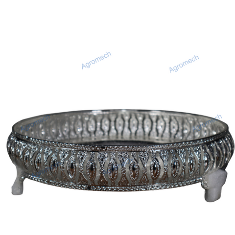 Silver Plated Round Tray : Elegant Pooja Companion And Versatile Decor Accent