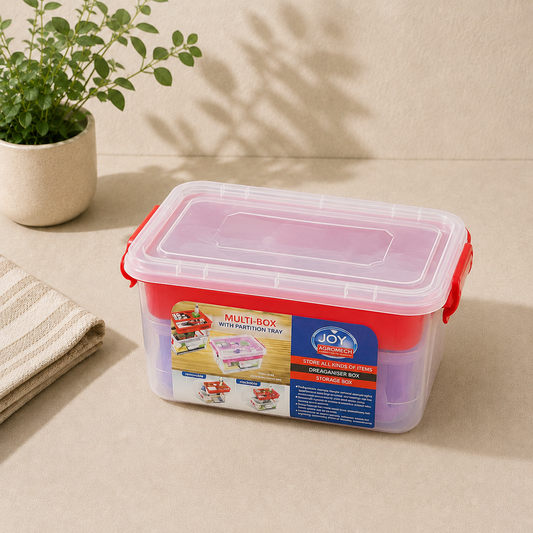 Joyo Multi Box 302 (3 Ltr) with Partition – Plastic Storage Container (4612)