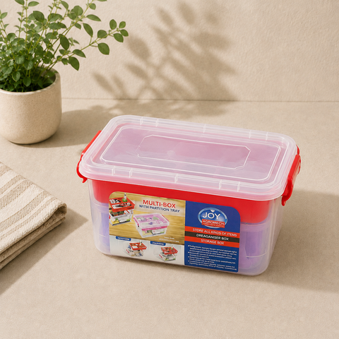 Joyo Multi Box 302 (3 Ltr) with Partition – Plastic Storage Container (4612)