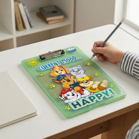 JOYO Clip Board with Storage Printed 6302 | A4 Plastic Clipboard File with Storage Compartment | Cartoon Printed Writing Board for Kids, Students & Office