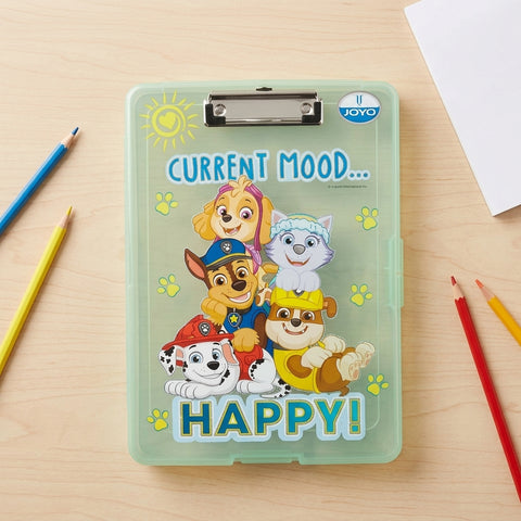 JOYO Clip Board with Storage Printed 6302 | A4 Plastic Clipboard File with Storage Compartment | Cartoon Printed Writing Board for Kids, Students & Office
