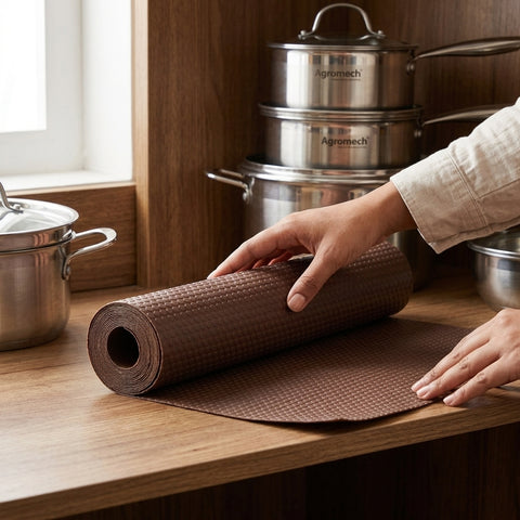 Bajaj Shelf Liner 2010 Plain 45x500 cm – Multipurpose Anti-Skid Drawer & Cabinet Mat Roll