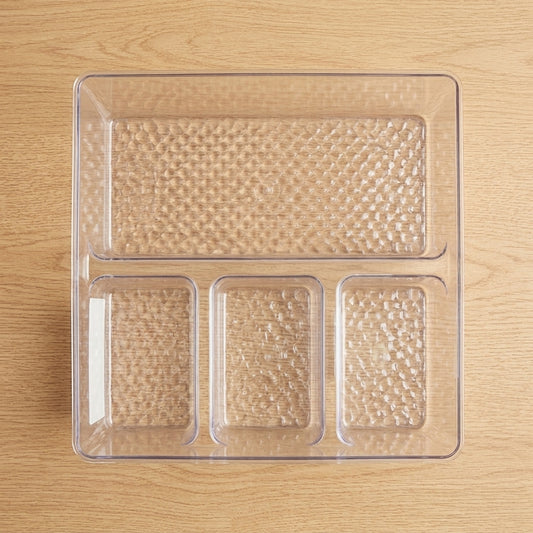NHS Storage Box TY-6407 L – 4 Grid Plastic Organizer for Multipurpose Storage