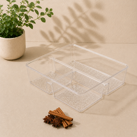 NHS Storage Box TY-6407 L – 4 Grid Plastic Organizer for Multipurpose Storage