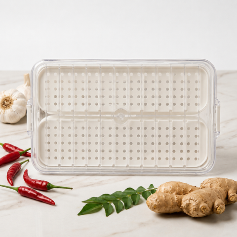 NHS Storage Box TY-6410 S – 2 Grid Plastic Organizer for Multipurpose Storage