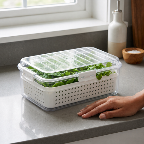 NHS Storage Box TY-6410 S – 2 Grid Plastic Organizer for Multipurpose Storage