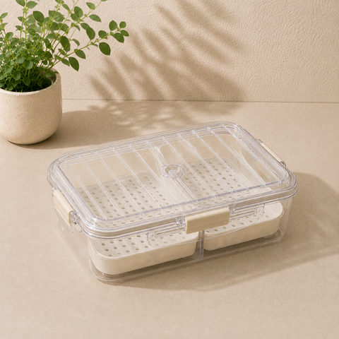 NHS Storage Box TY-6410 S – 2 Grid Plastic Organizer for Multipurpose Storage