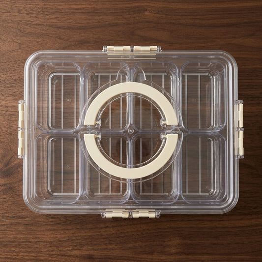 NHS Storage Box TY-6411 L – 8 Grid Transparent Organizer for Multipurpose Storage