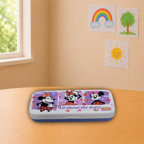 JOYFUL FRAMES Kids Pencil Box | Cartoon Printed Plastic Pencil Case with Secure Lock | Multipurpose Stationery Storage Box for School Boys & Girls