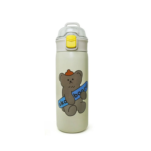 SIGN.4429 Play Mate Kids Vacuum Bottle 350ml | Double Wall Stainless Steel Insulated Water Bottle | Leakproof School Flask for Boys & Girls