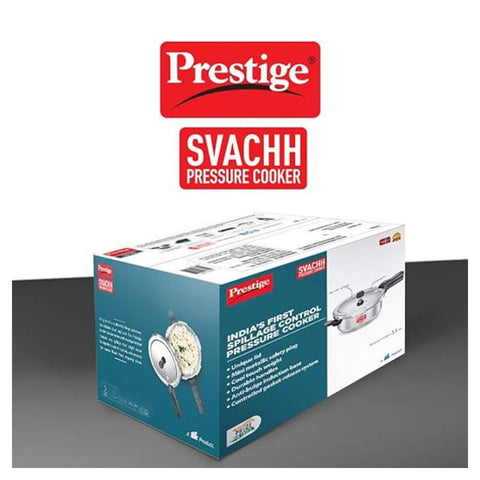 Prestige PR Pan Aluminium Junior Svachh 10728 | 3.5L Deep Pan with Glass Lid | Spill-Control Design | Gas & Induction Compatible | Durable Aluminium Cookware – Silver