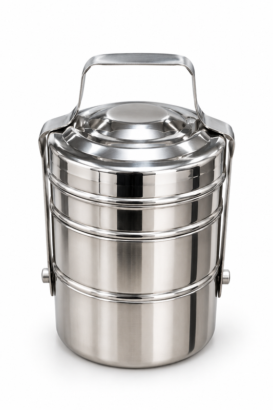 Stainless Steel Mini Tiffin Carrier Heavy - 3 Tier Lunch Box Set