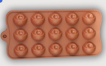 Semora Set of 7 Chocolate Silicon Moulds - Flower, Eyes, Gift, Pyramid Diamond, Round Heart & 3D Square Shape