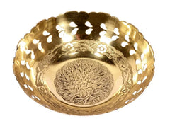 Pooja Brass Fruit Bowl 9 Kangoora – Traditional Decorative Bowl for Pooja & Festive Use
