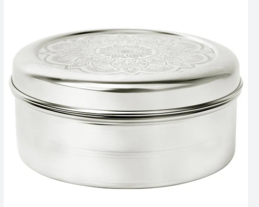POOJA SS LASER NEELAM POORI DABBA NO.10 (DUSTER DABBA) (0.24 KG/PC 370+)