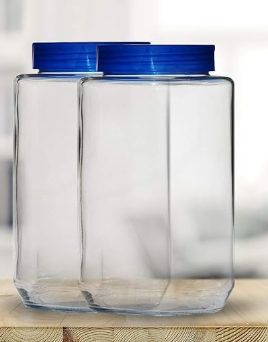 Yera Florida Miami Glass Jars – 2 Piece Set for Kitchen Storage & Serving