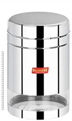 Pooja SS Lazar Leo 2 PC Set Dabba – Stainless Steel Dual Container Set for Pooja