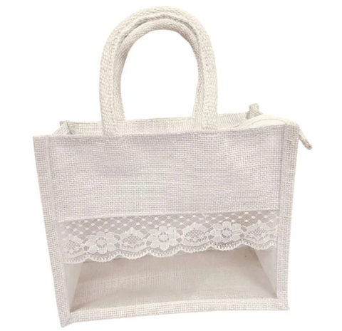 GENERAL JUTE BAG W.TRANSPARENT POUCH SMALL