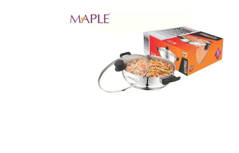 Maple Trillium Tri-Ply Stainless Steel Kadhai 26cm (72TP008)