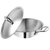 Vinod Platinum Triply Stainless Steel Kadai with Lid