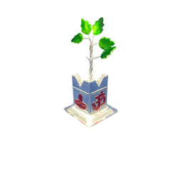 Silver Plated Tulasi Plant for Home Pooja and Gift Decorative Showpiece (Metal, Silver)
