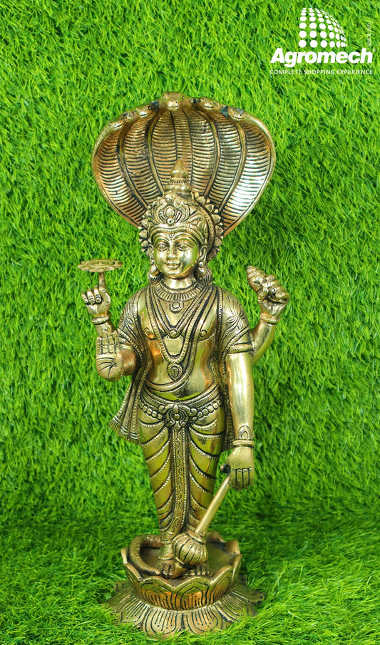 vishnu on Sheshnaag Idol Brass(14 x 20x 44 cm)