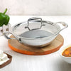 Vinod Platinum Triply Stainless Steel Kadai with Lid