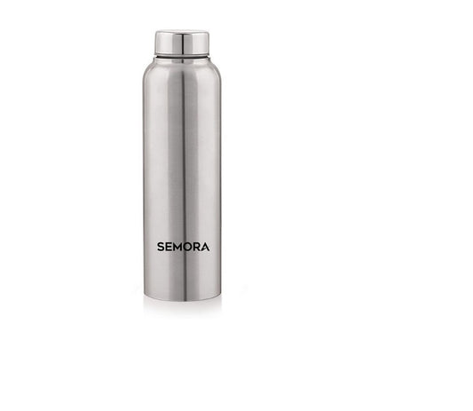 semora Steel Natural Water Bottle 1000ML, 1000 ml Bottle  (Pack of 1, Silver, Steel)
