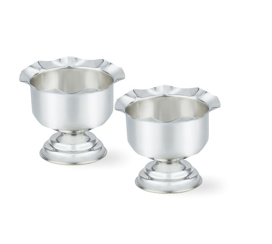 Semora Aura Silver Plated Bowls 2 pcs Decorative Showpiece - 6 cm(Silver Plated, Silver)