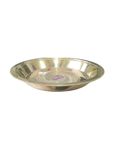 Pure Brass plated Plate for puja/Diwali/Bhog thali Deepak Diya Oil Lamp Plate for Home Temple Puja Articles Decor Gifts