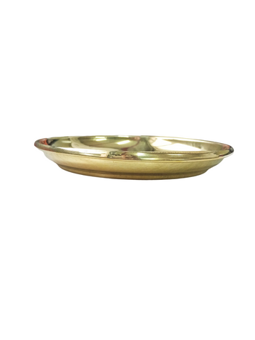 Pure Brass Prasad Plate for puja/Diwali/Bhog thali Deepak Diya Oil Lamp Plate for Home Temple Puja Articles Decor Gifts