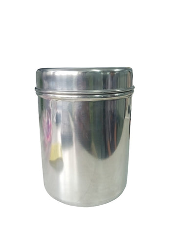 Stainless Steel Dabba , 1 Piece, Silver | S.S Ubha Dabba Nutan Cover 11" Dabba