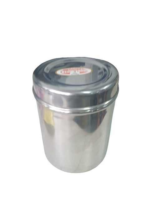 Stainless Steel Dabba , 1 Piece, Silver | S.S Ubha Dabba Nutan Cover 11" Dabba