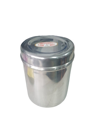 Stainless Steel Dabba , 1 Piece, Silver | S.S Ubha Dabba Nutan Cover 11" Dabba