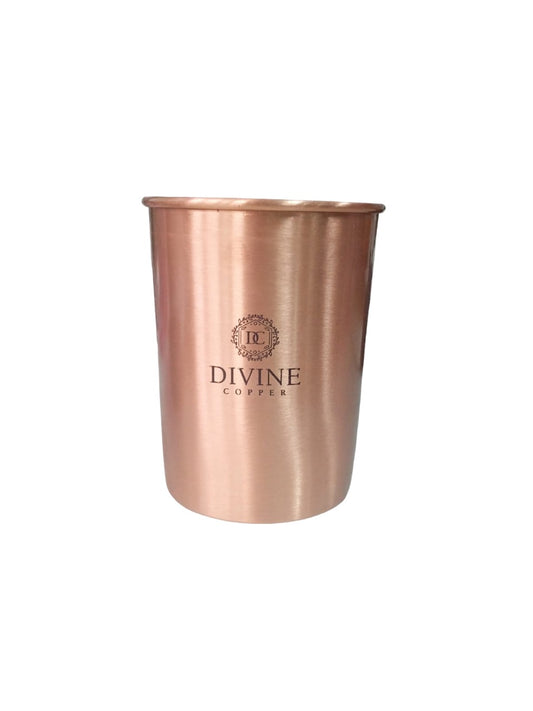 100% Pure Copper Glass Matt Finish Plain Design Tumbler Glass for Water Storage, Serveware & Drinkware
